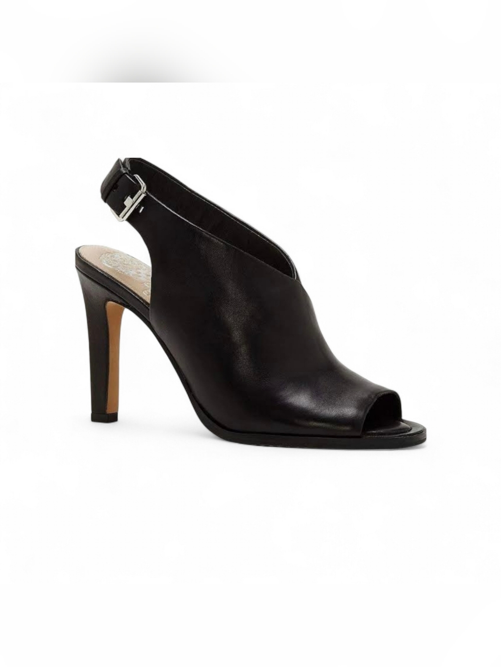 Vince Camuto VP-Kembia Black Leather Peep-toe Mule Size 8 - Picture 2 of 6